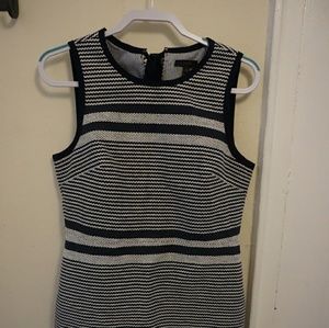 J.CREW Sheath Dress in striped navy tweed